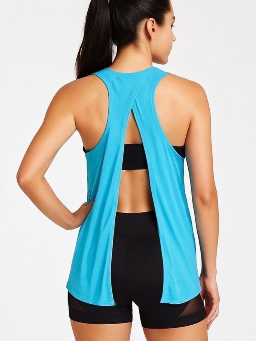 Karma sleeveless top, activewear tank, yoga, gym apparel open-back cover up XS